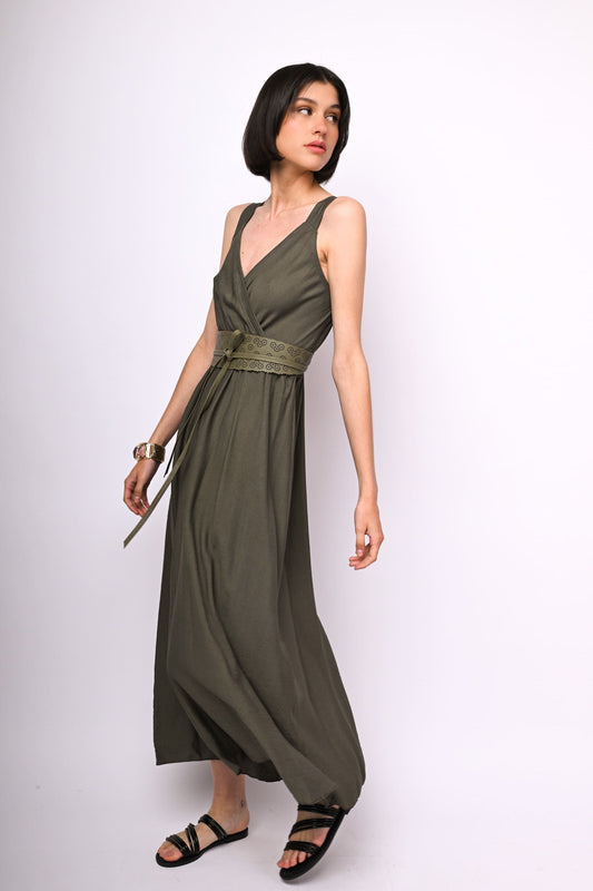 Viscose-bend long dress