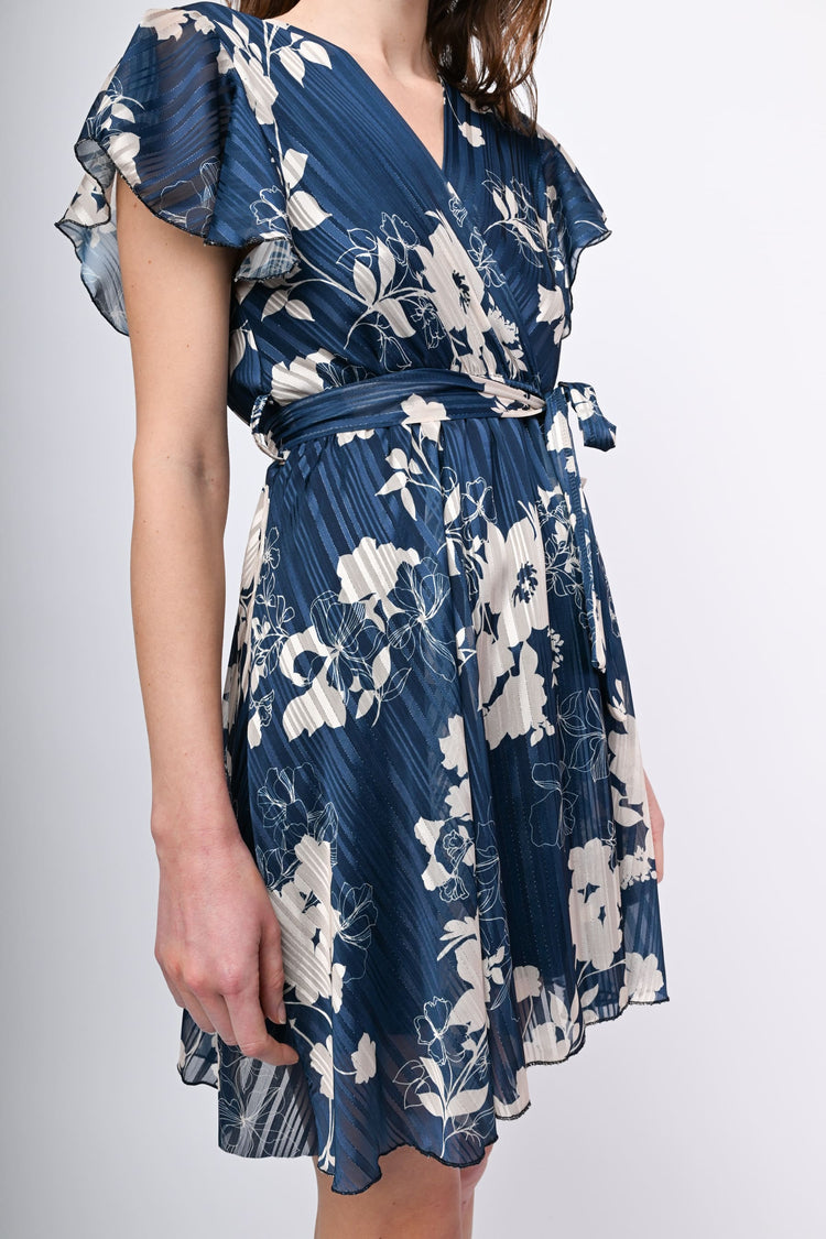 Lurex floral print mini dress