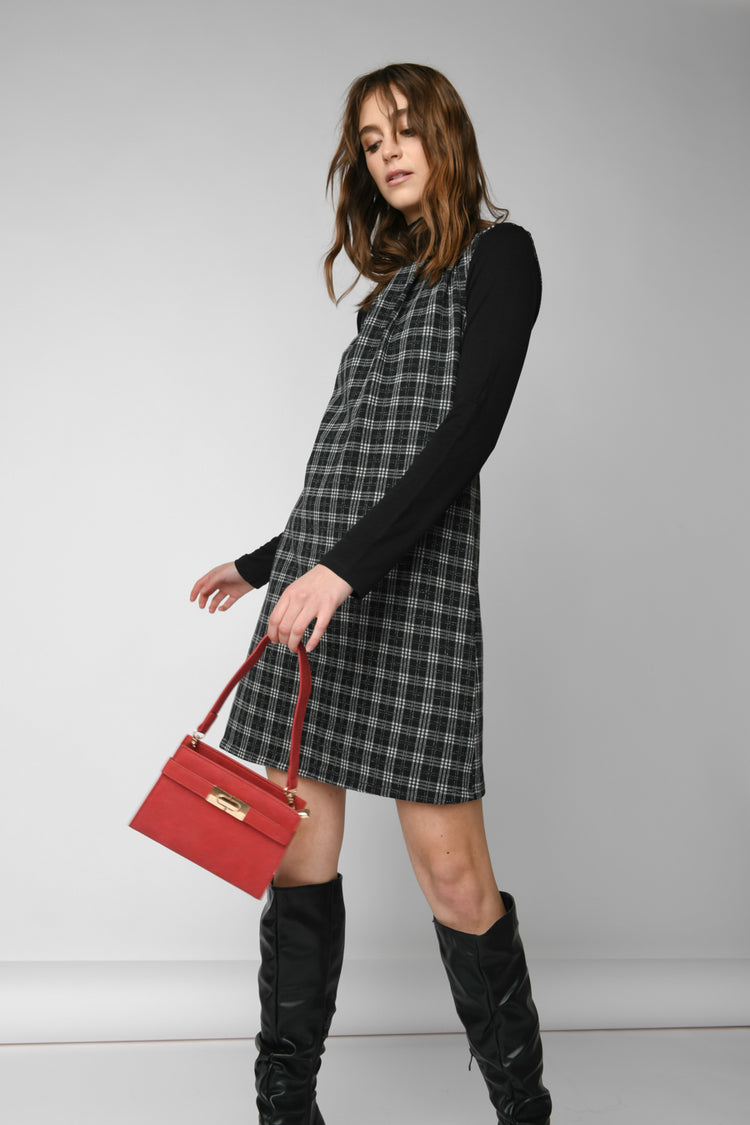 Lurex check jacquard dress