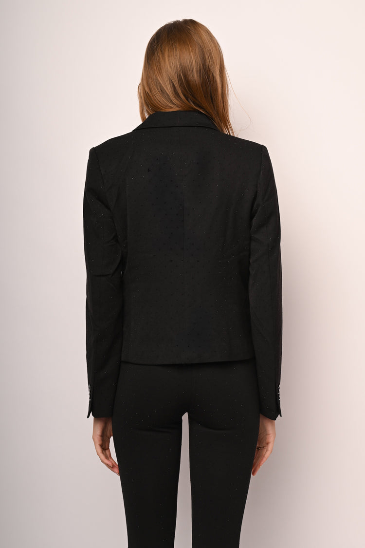 Rhinestone single-breasted blazer