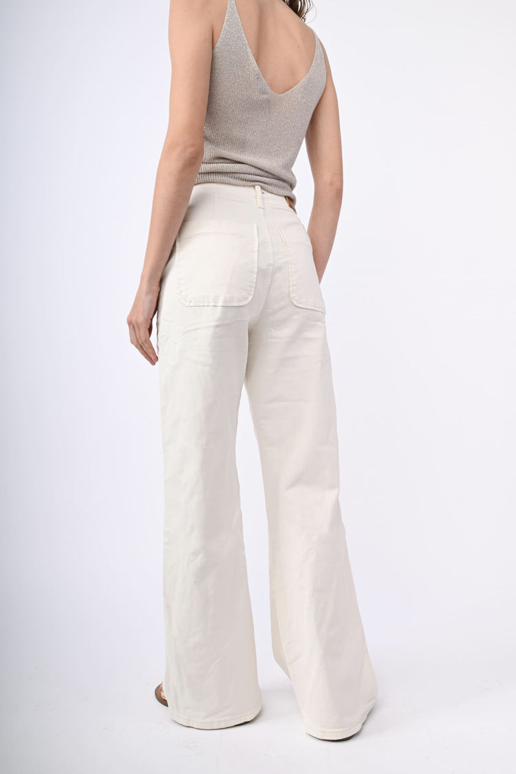 Button-detail sailor-style jeans