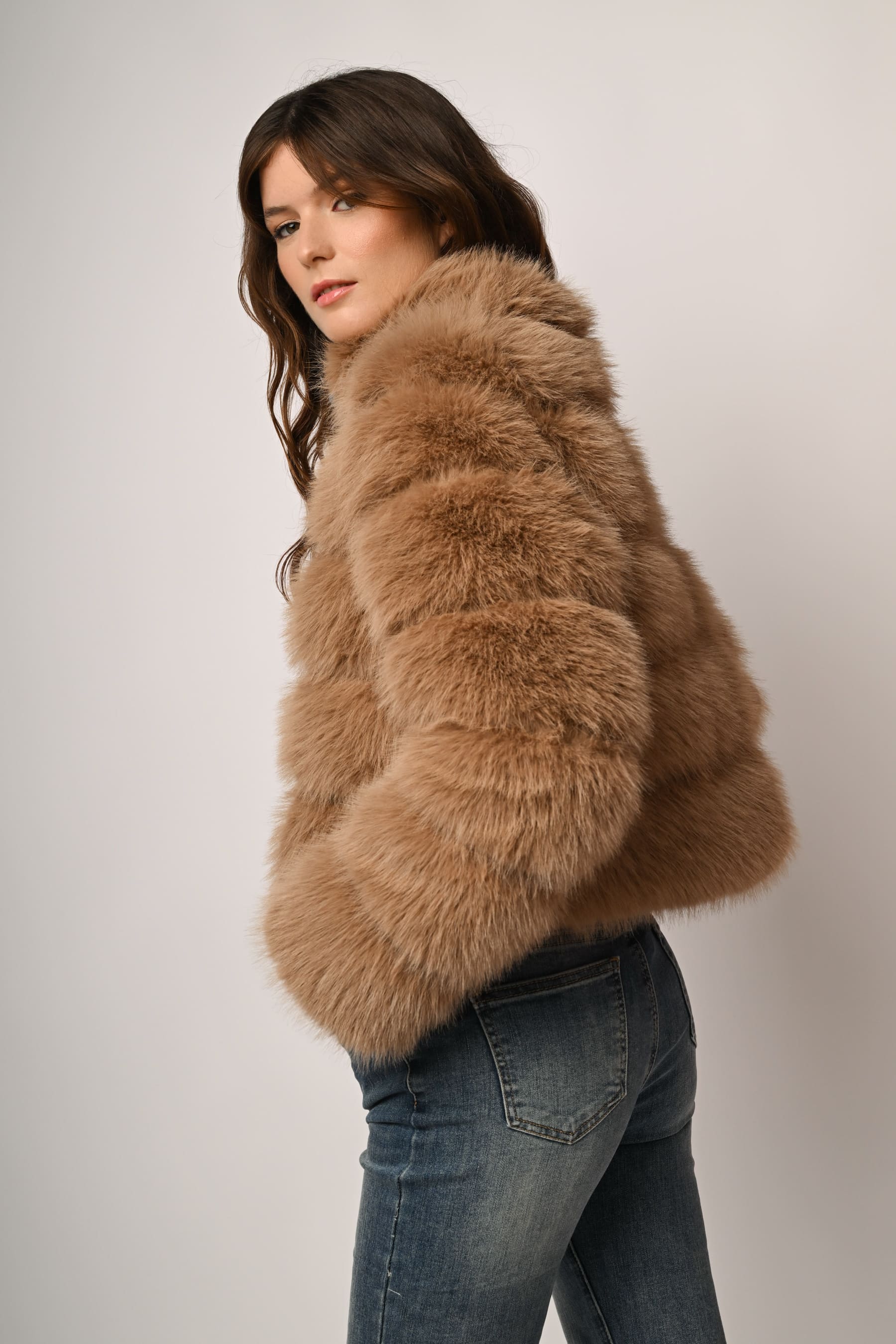 Quilted faux fur short jacket – Nunalie-europa