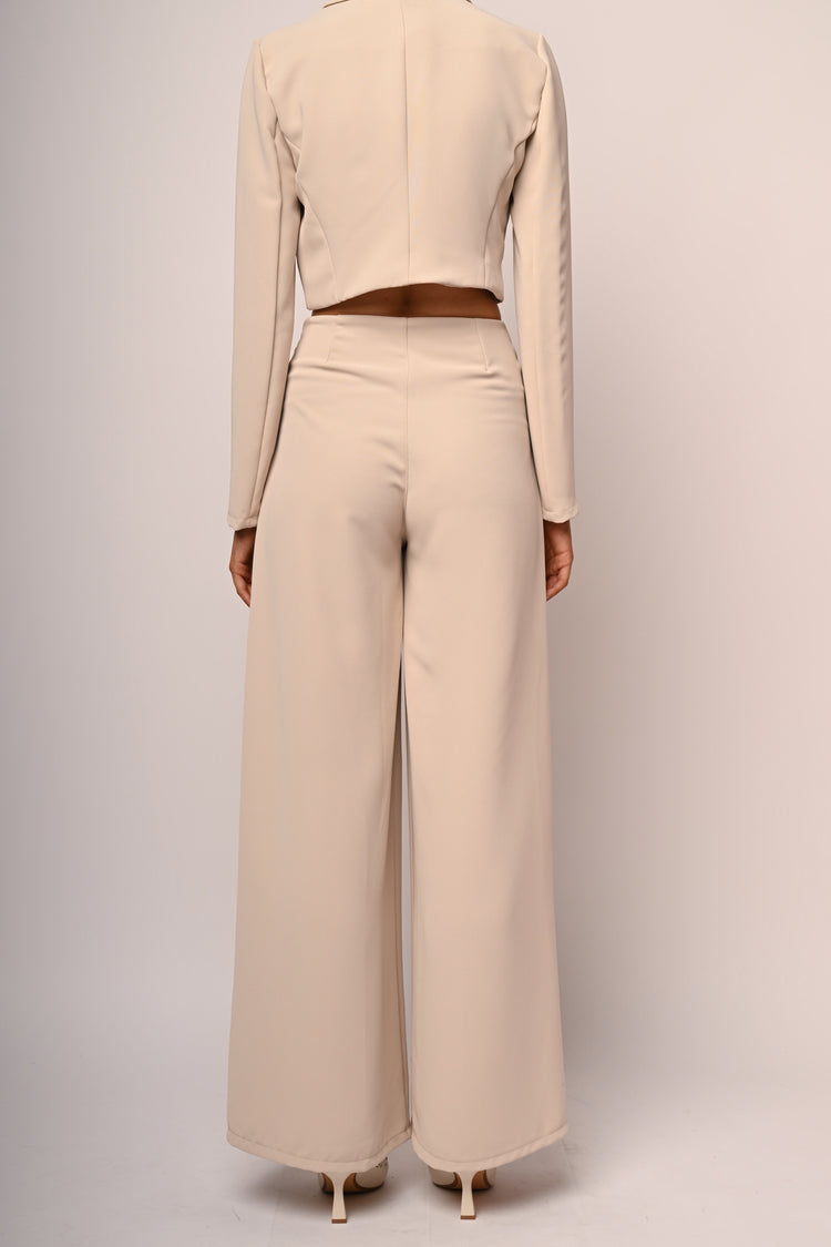 Zip wide-leg trousers