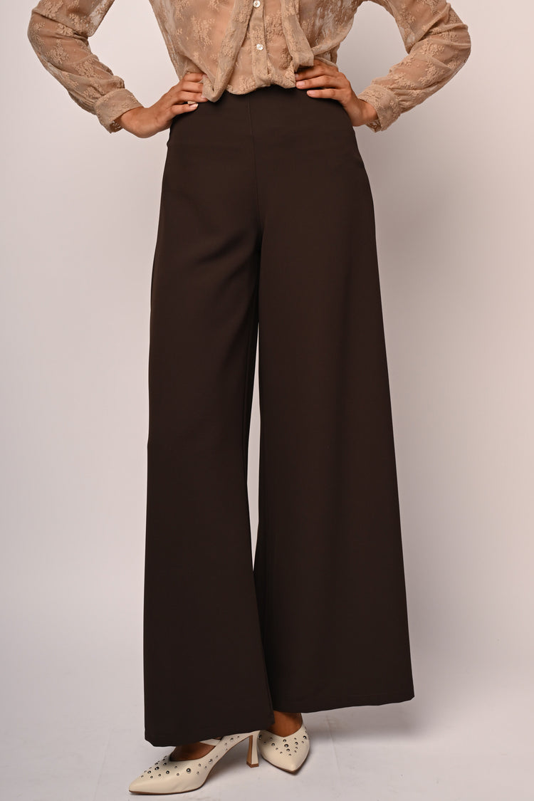 Zip wide-leg trousers