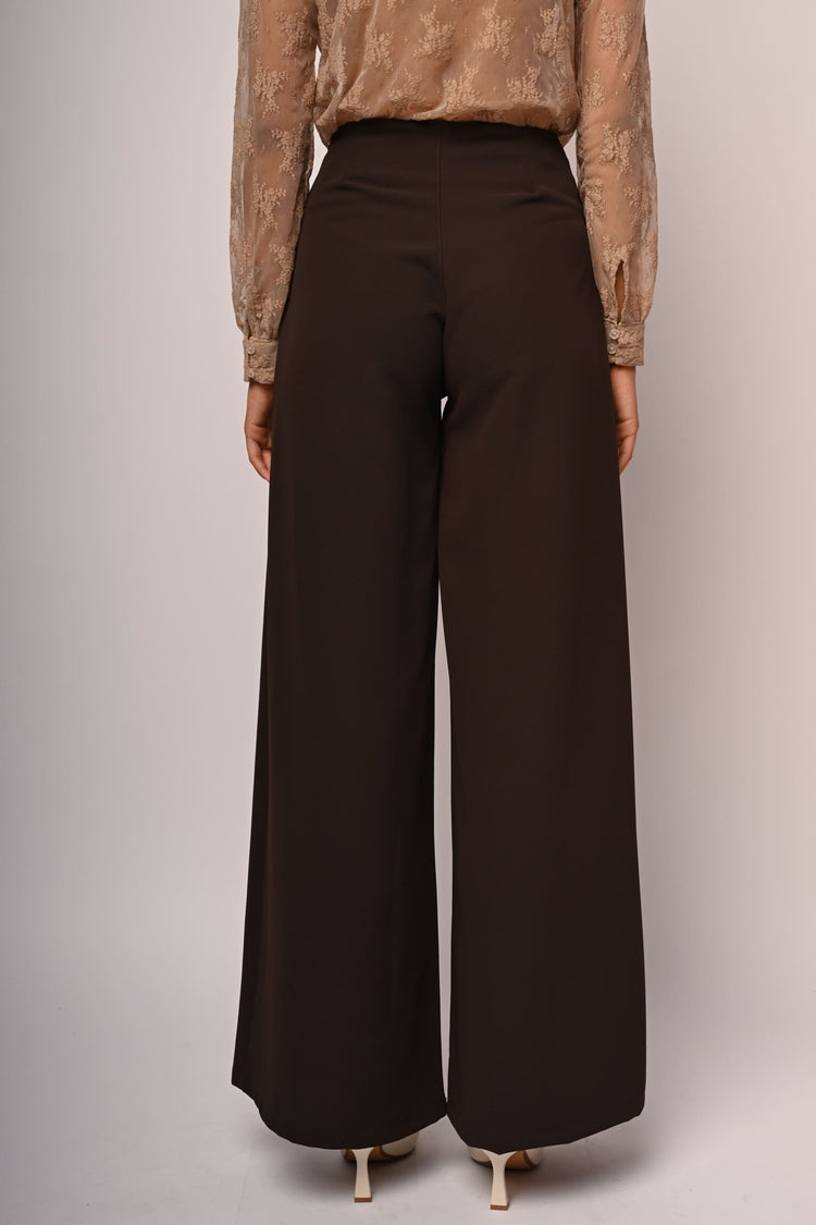 Zip wide-leg trousers