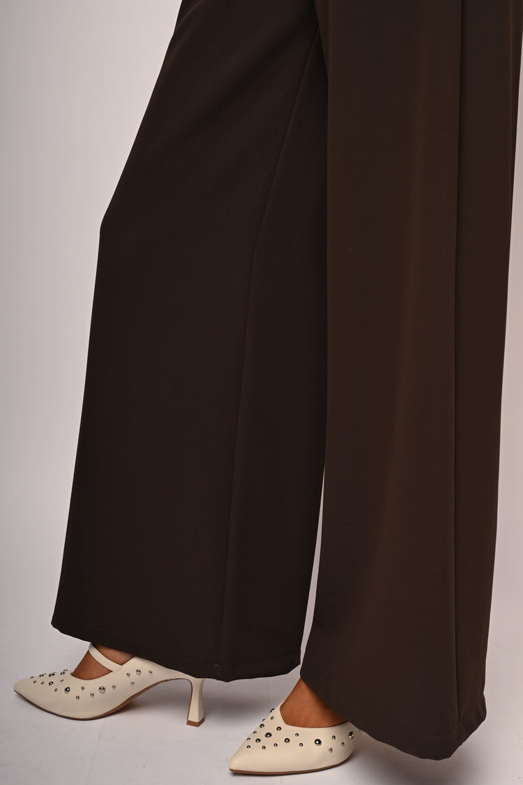 Zip wide-leg trousers