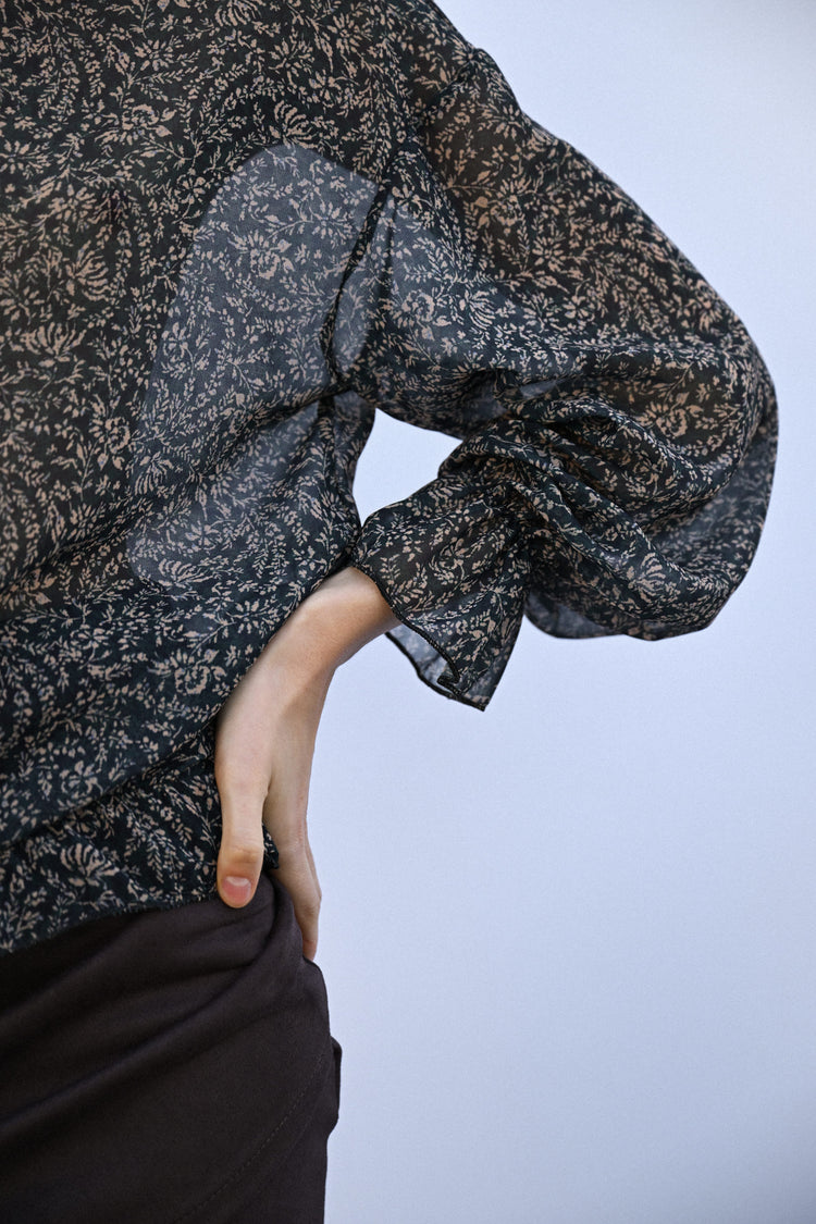 Micro floral print blouse