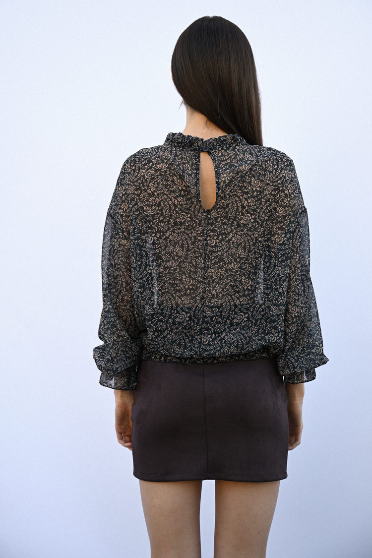 Micro floral print blouse