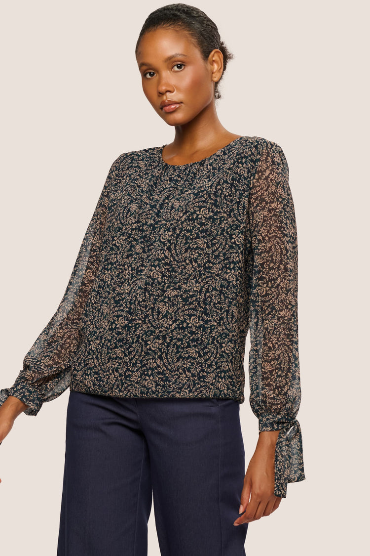 Micro floral print blouse