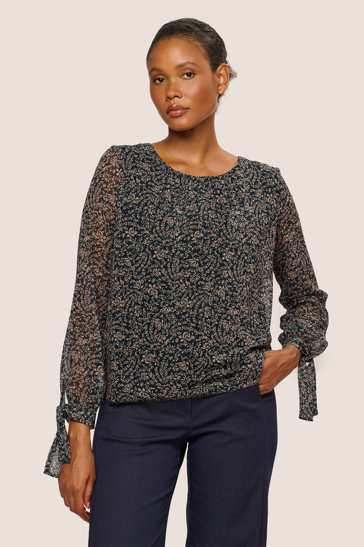 Micro floral print blouse