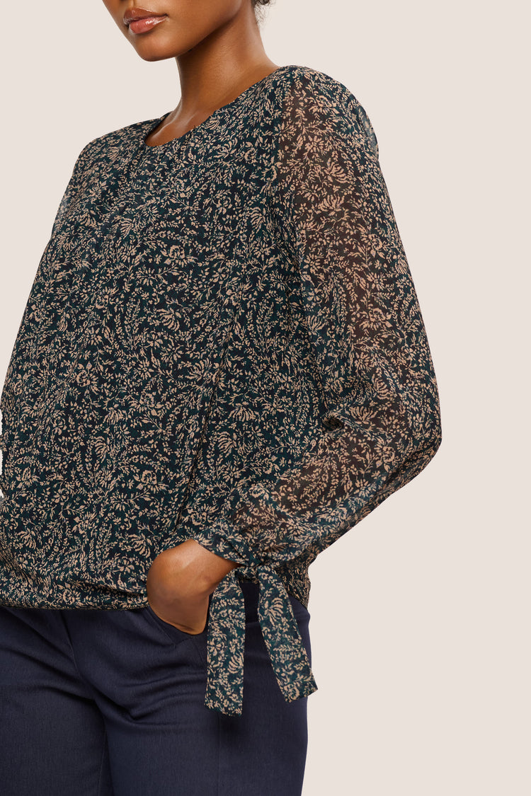 Micro floral print blouse