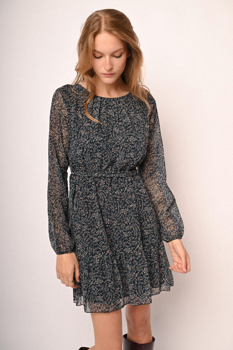 Micro floral print mini dress