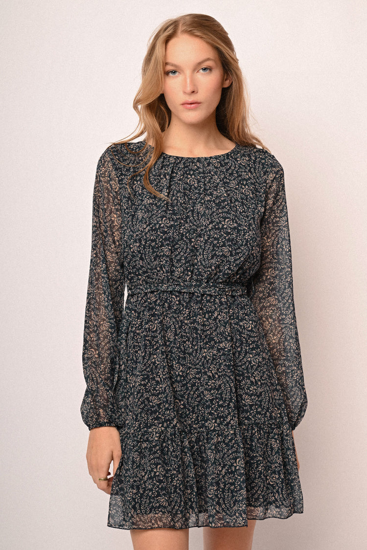 Micro floral print mini dress