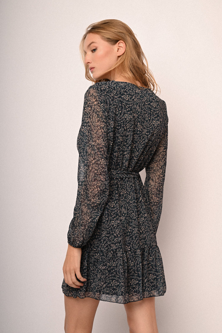 Micro floral print mini dress