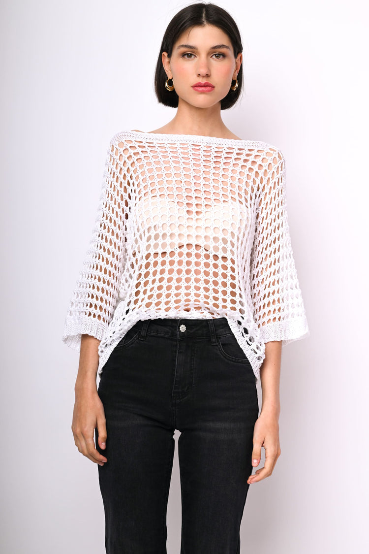 Crochet knit sweater