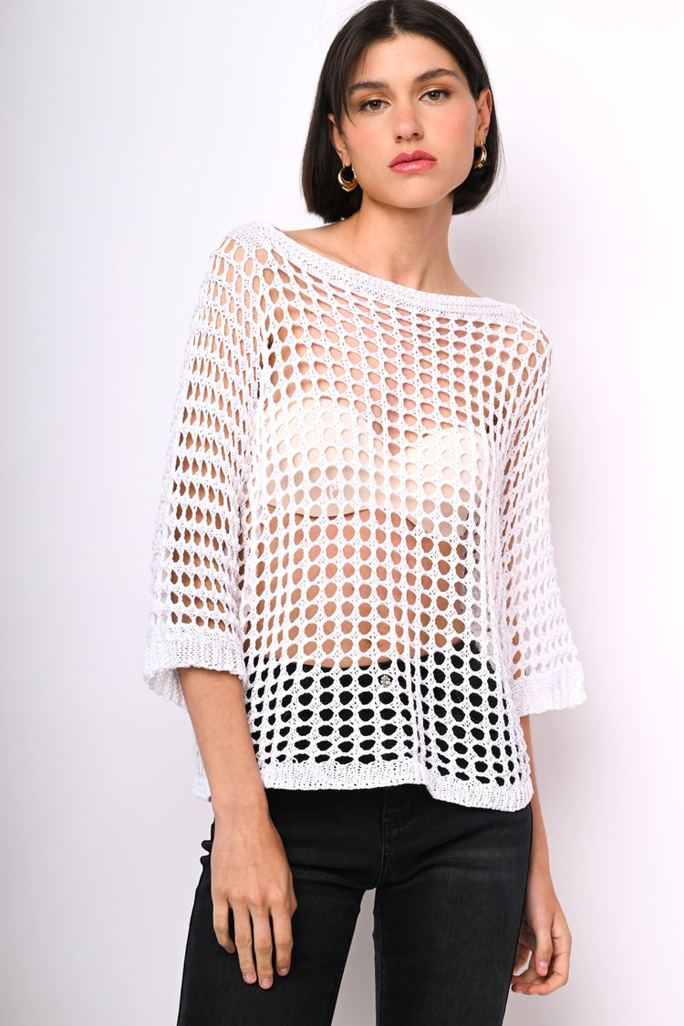 Crochet knit sweater