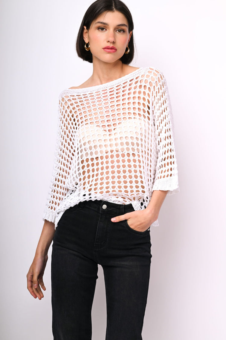 Crochet knit sweater