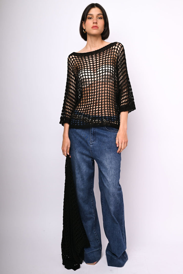 Crochet knit sweater
