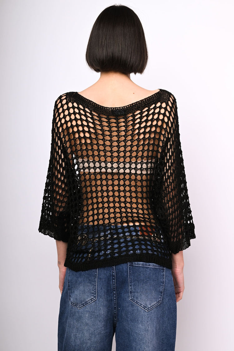 Crochet knit sweater