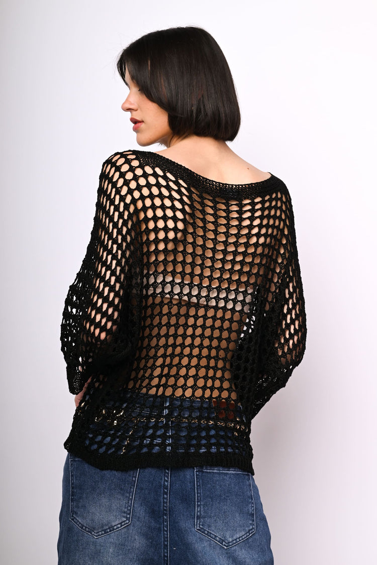 Crochet knit sweater