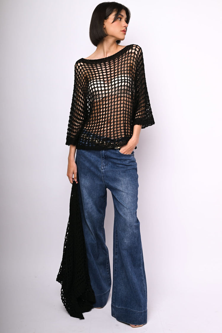Crochet knit sweater