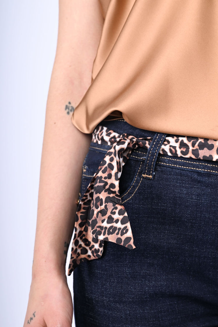 Animalier waist-band jeans