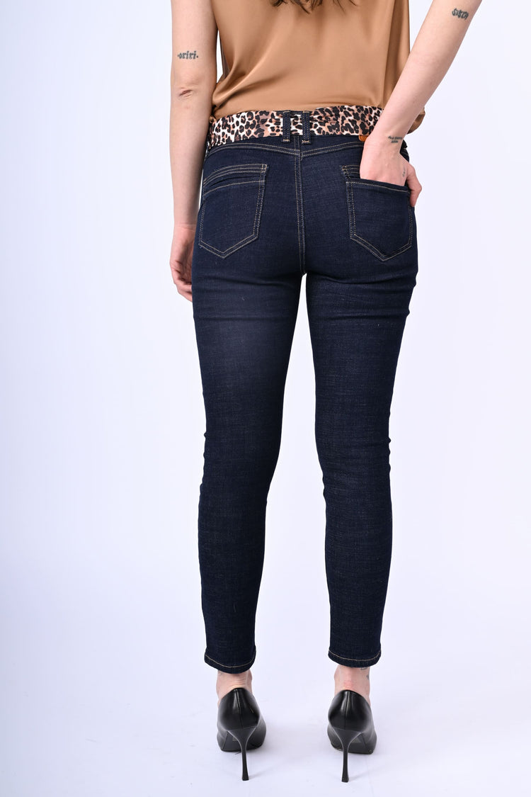 Animalier waist-band jeans