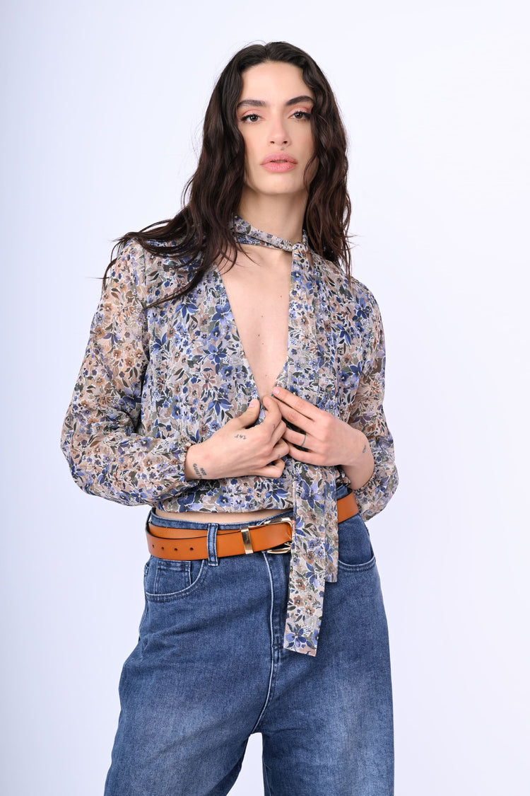 Floral print cropped top