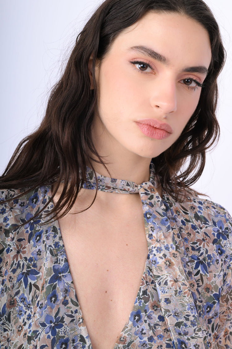 Floral print cropped top