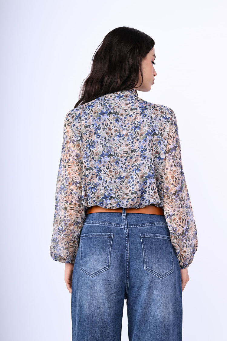 Floral print cropped top