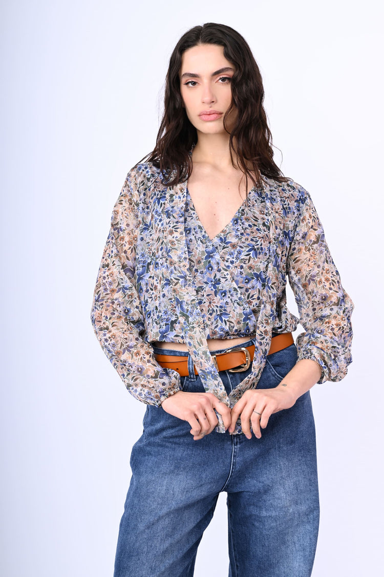 Floral print cropped top