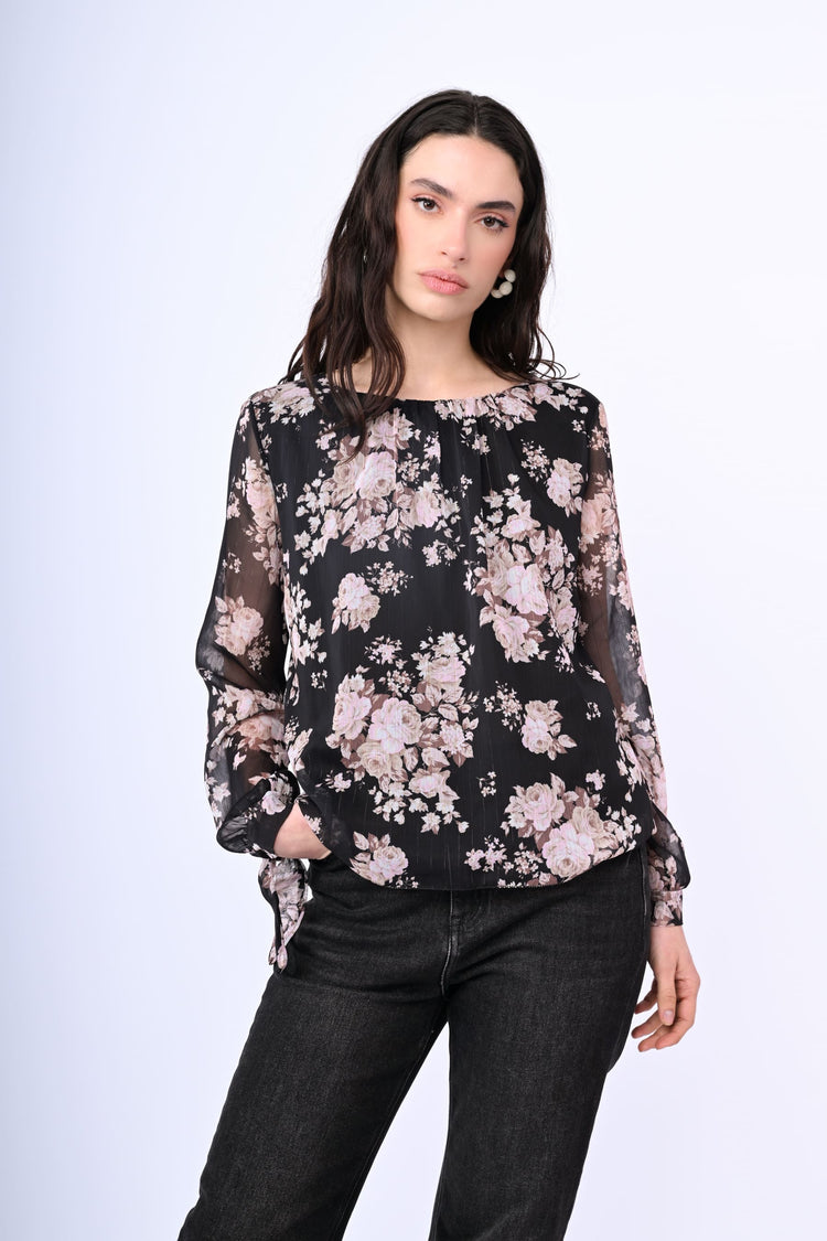Floral print georgette blouse