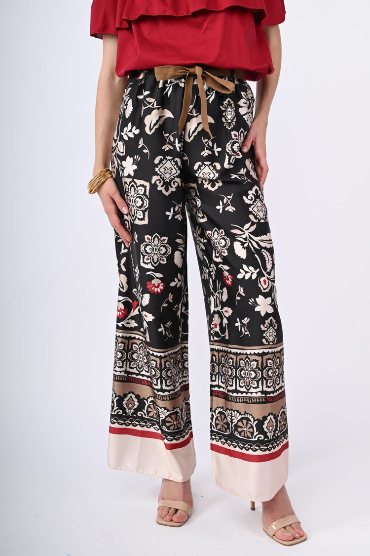 Ethnic print palazzo trousers