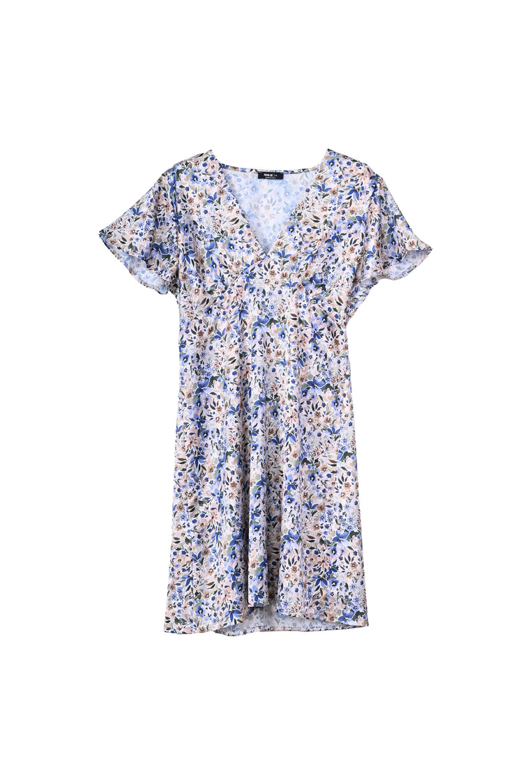Floral print satin mini dress