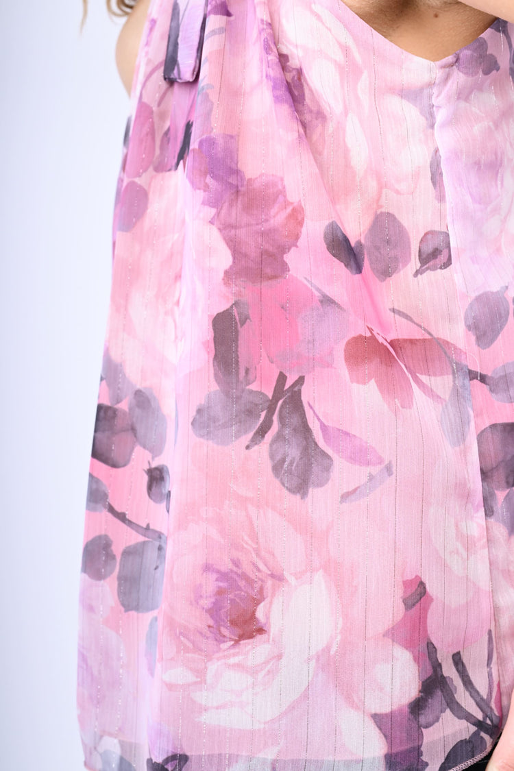 Rose print georgette top
