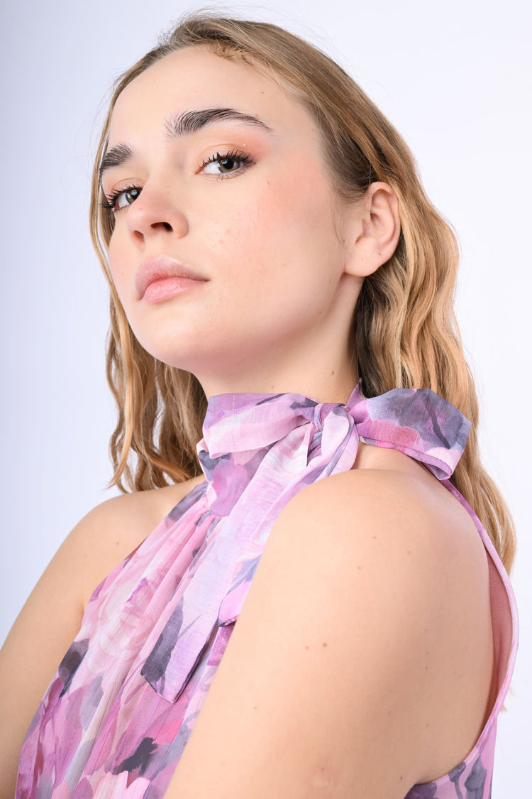 Rose print georgette top