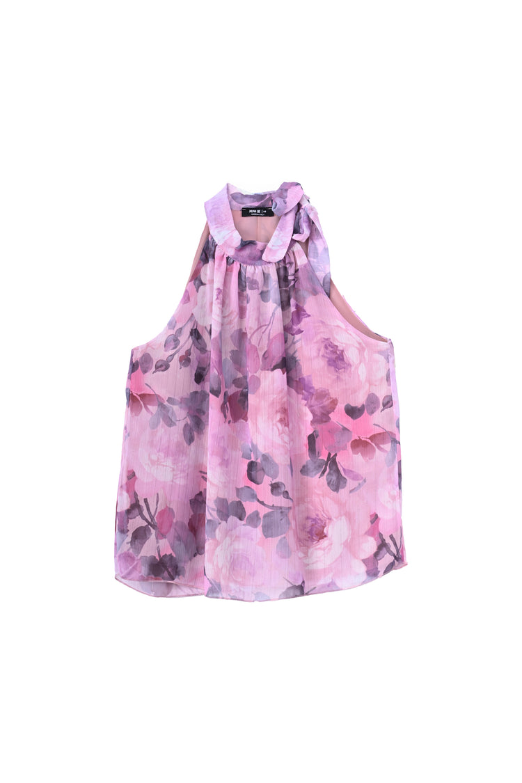 Rose print georgette top