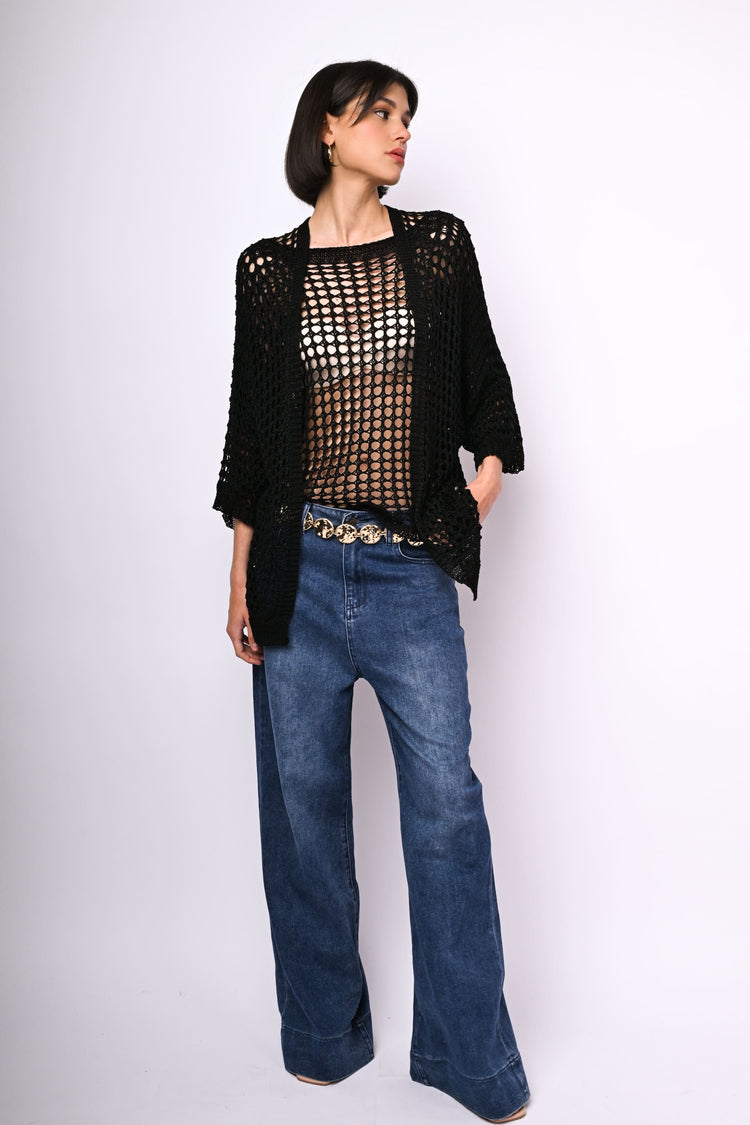 Crochet knit cardigan