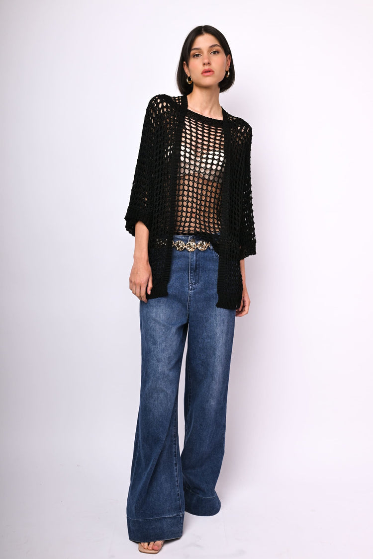 Crochet knit cardigan