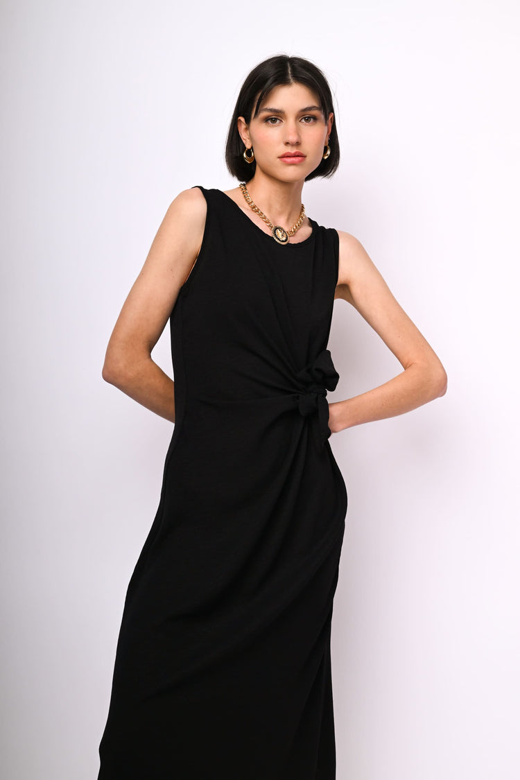 Bow-detail long dress