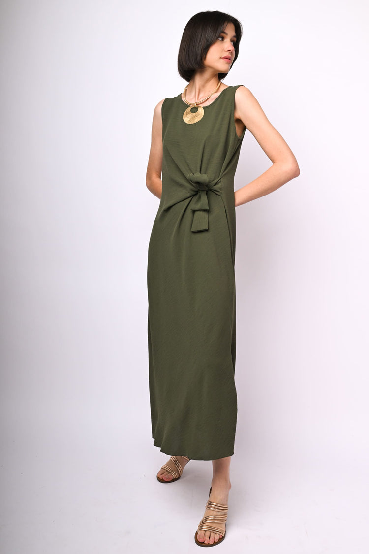 Bow-detail long dress