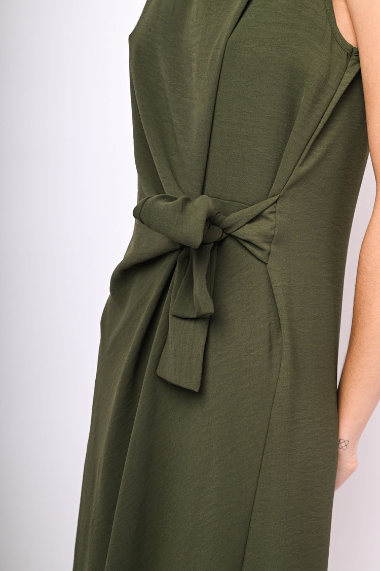 Bow-detail long dress