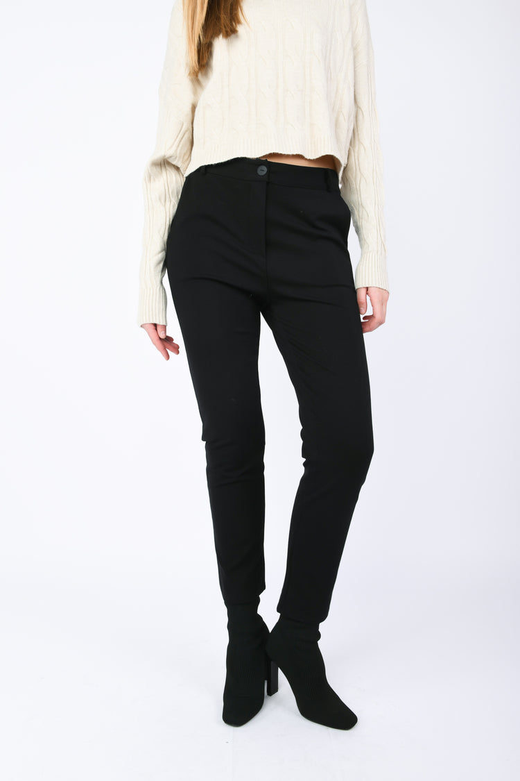 Viscose-blend cigarette trousers