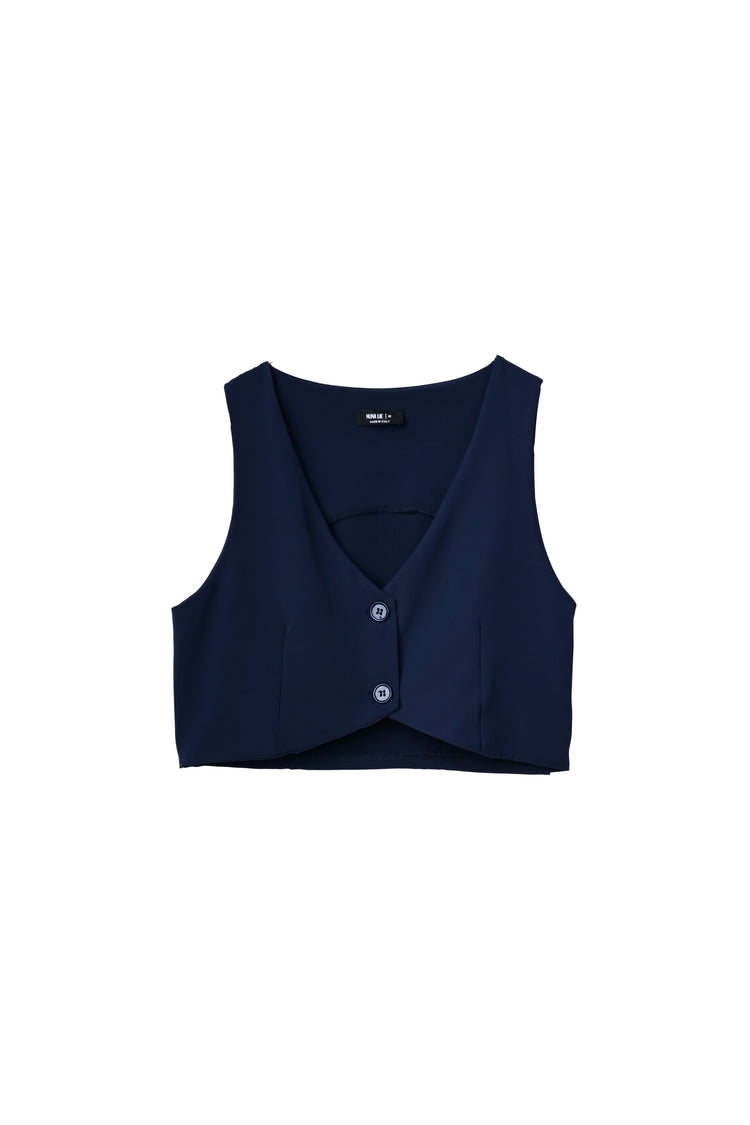 Single-breasted cropped vest