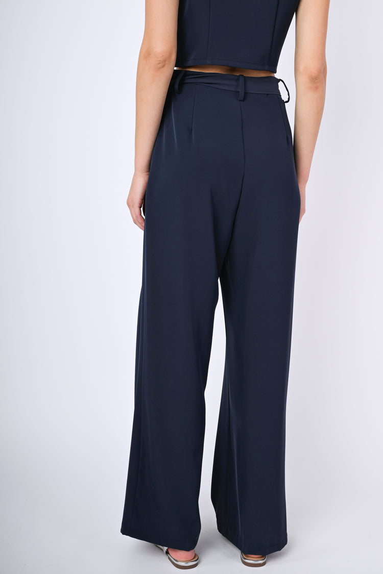 Belted palazzo trousers
