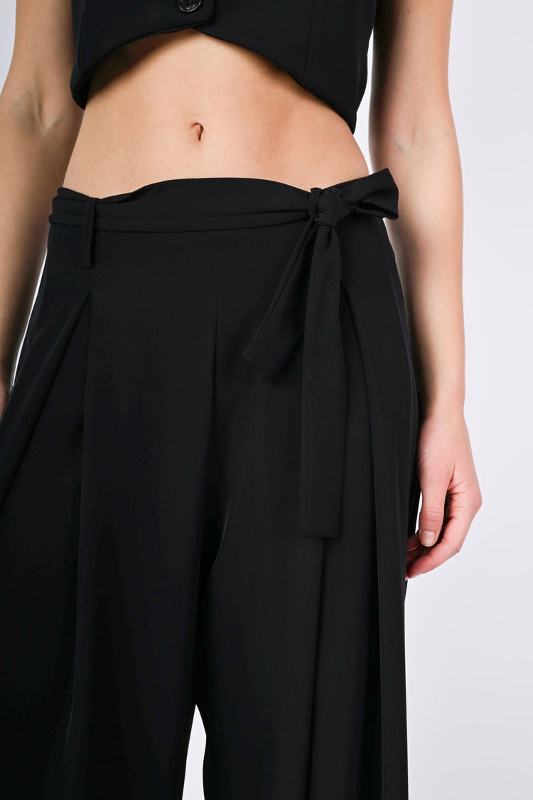 Belted palazzo trousers
