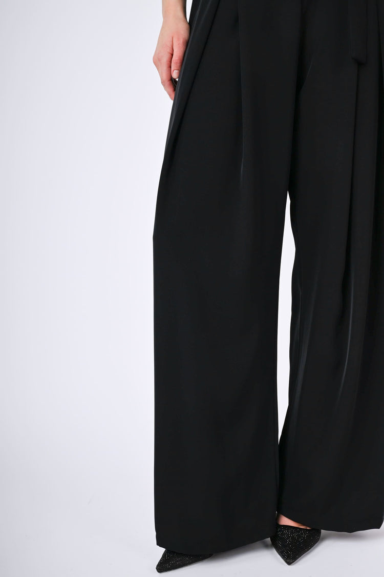 Belted palazzo trousers