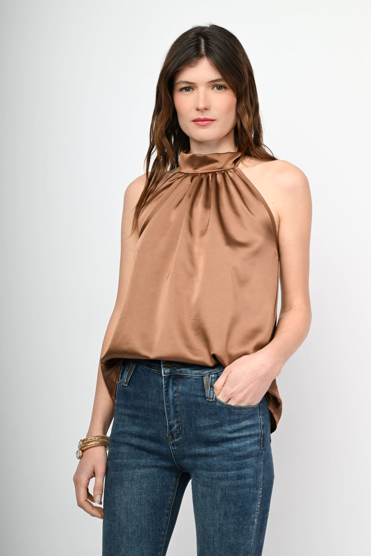 Satin and lace top