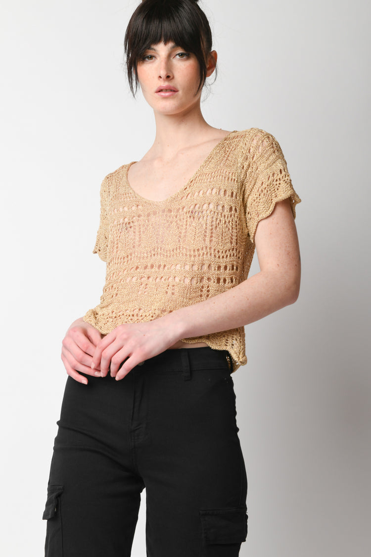 Crochet knit top