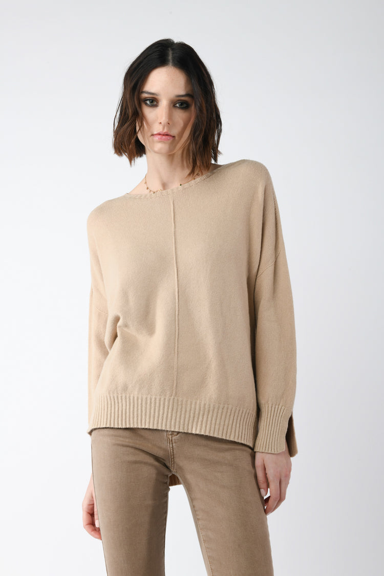 Split-detail sweater